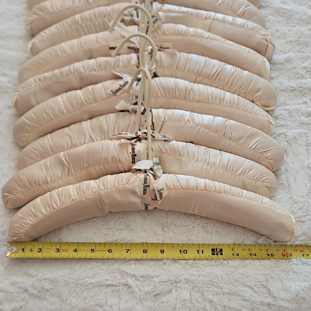 Neiman Marcus Satin Hangers in Cream with Gold Hooks